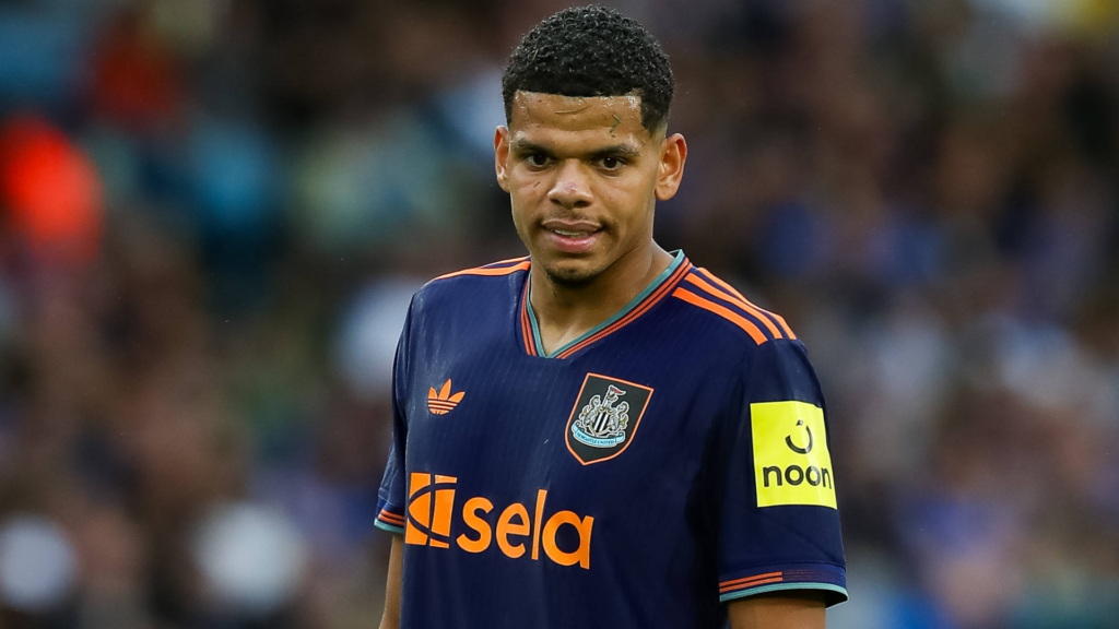 Will Osula in Newcastle away kit for Premier League clash vs Leeds