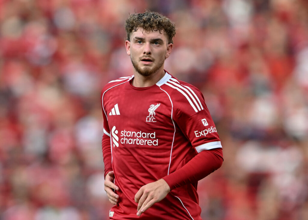 Harvey Elliott playing for Liverpool