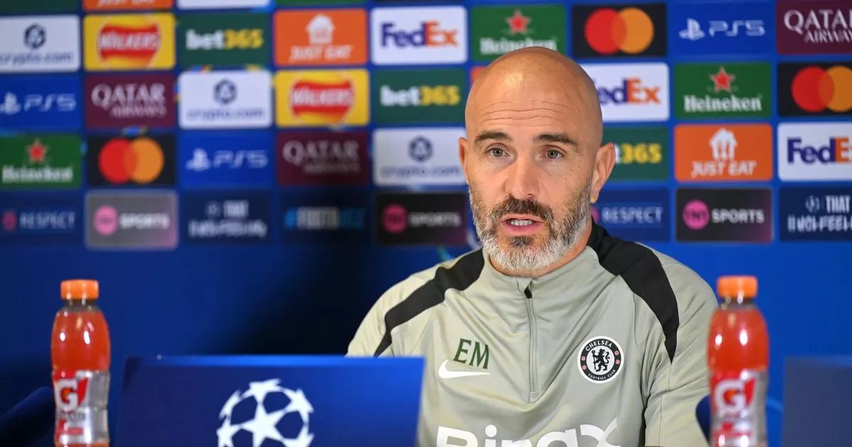 Enzo Maresca in a Champions League press conference.